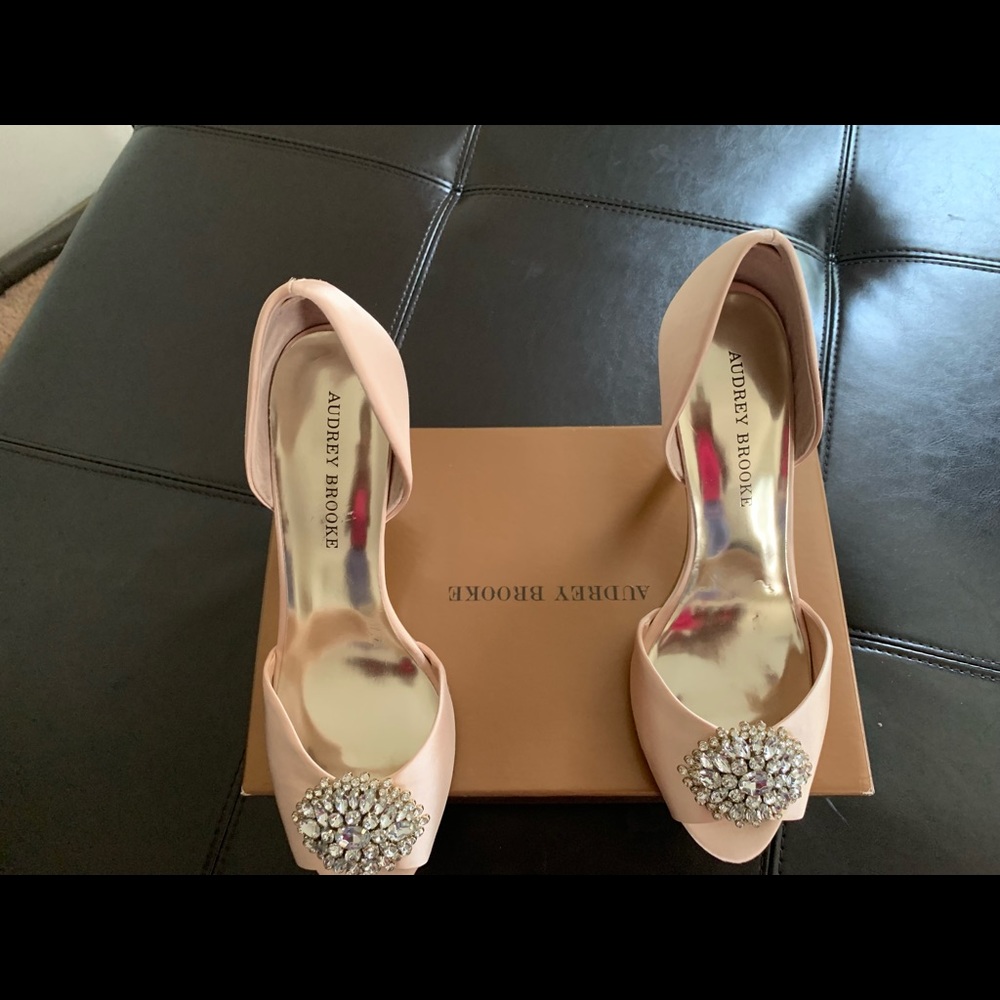 Beautiful pink peep toe shoes